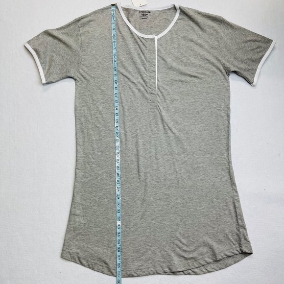 Singing on a Star Women's One Size Fits Most Grey Short Sleeve Henry Neck Sleep - Picture 8 of 8